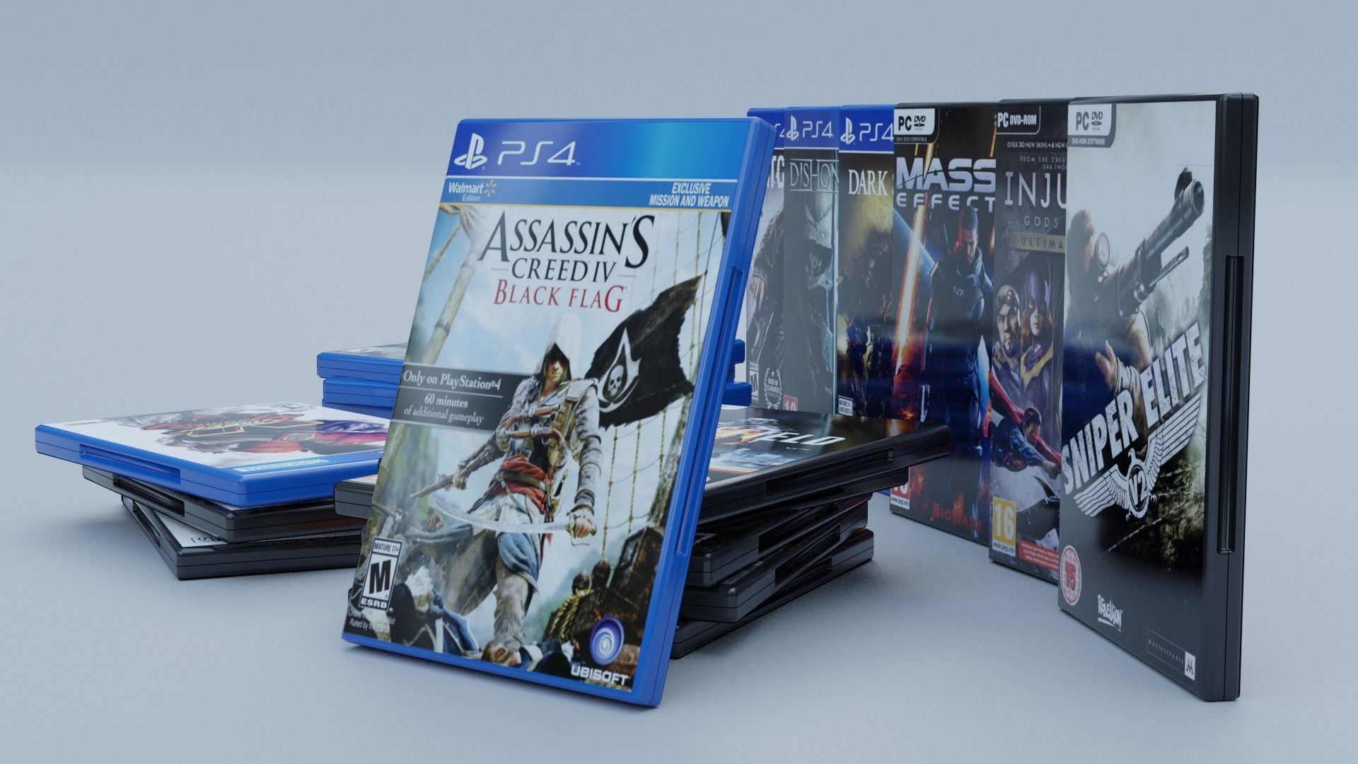 Vol2 DVD Pack of 20 PC PS4 Popular Games Low-poly 3D model_10