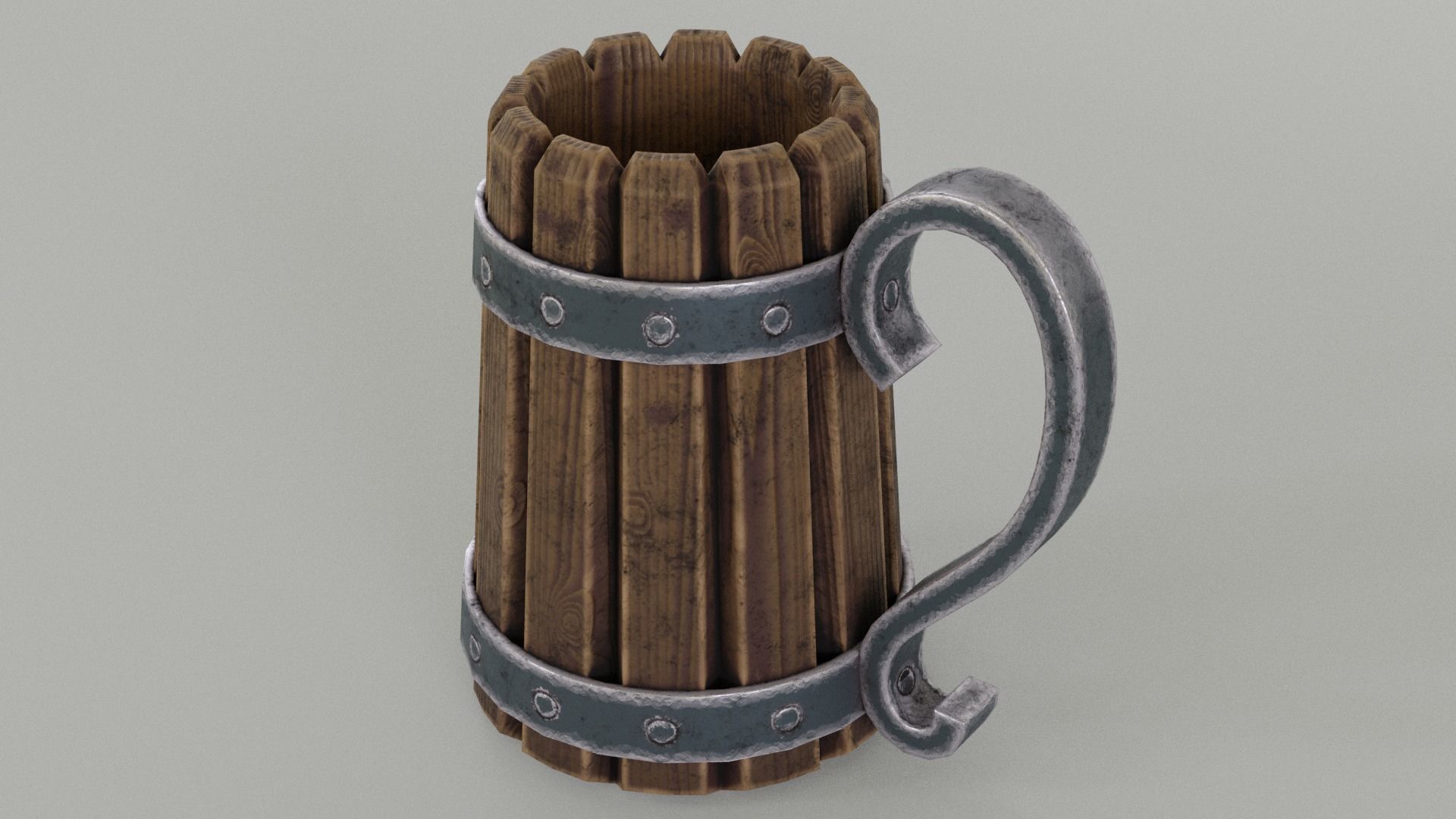 Medieval Beer Mug Low-poly 3D model_1