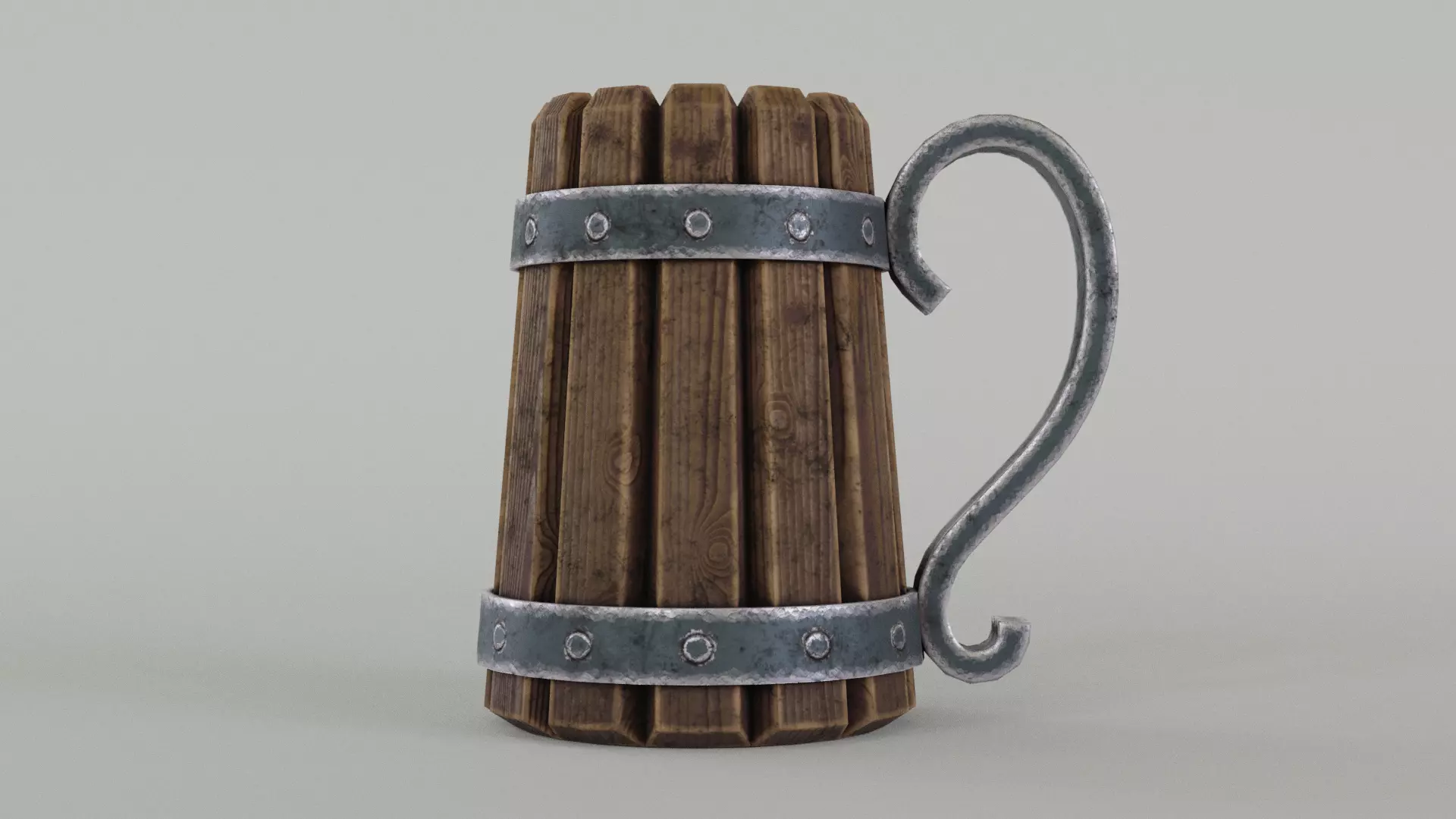 Medieval Beer Mug Low-poly 3D model_0