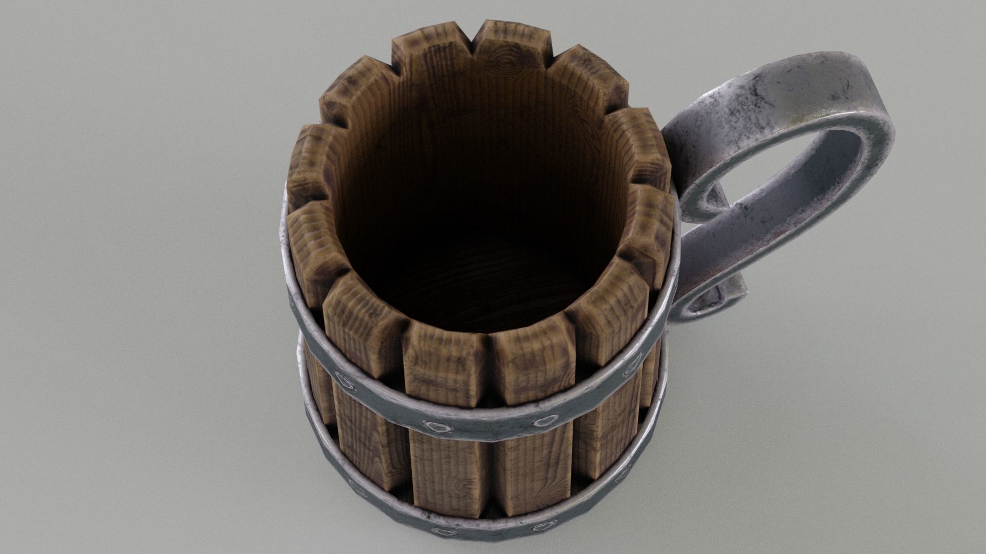 Medieval Beer Mug Low-poly 3D model_4