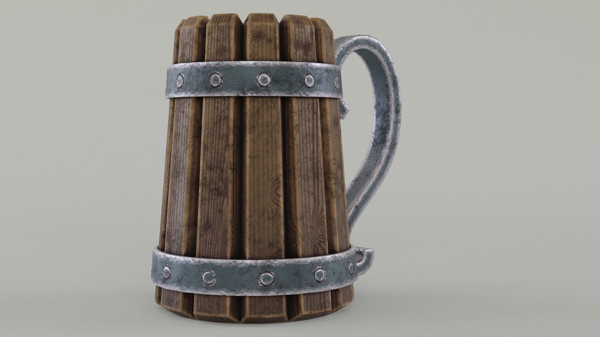 Medieval Beer Mug Low-poly 3D model_2