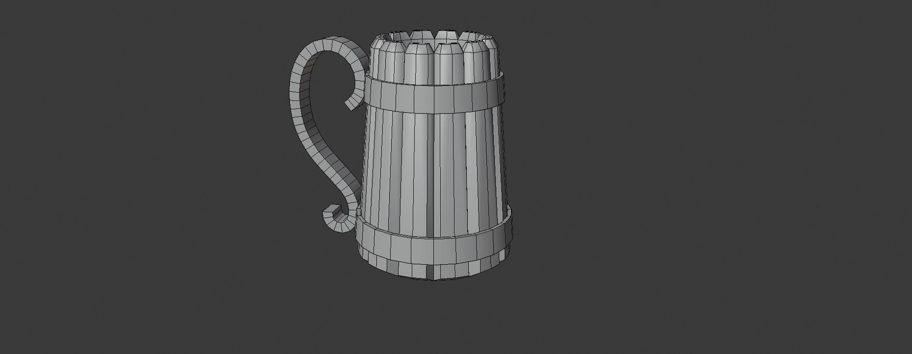 Medieval Beer Mug Low-poly 3D model_6