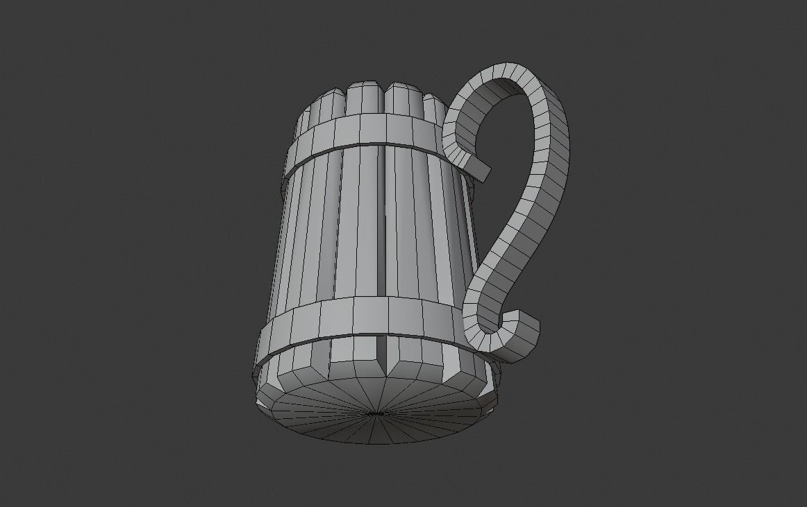 Medieval Beer Mug Low-poly 3D model_8