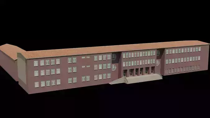 Tarsus misaki milli ilkokulu Low-poly 3D model