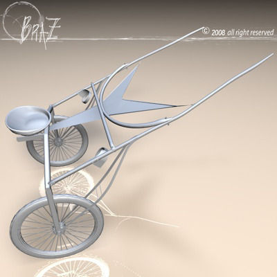 Racing sulky 3D model_9