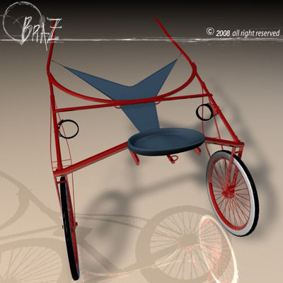 Racing sulky 3D model_6