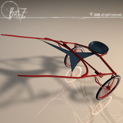 Racing sulky 3D model_7