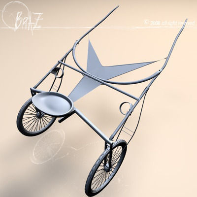 Racing sulky 3D model_5