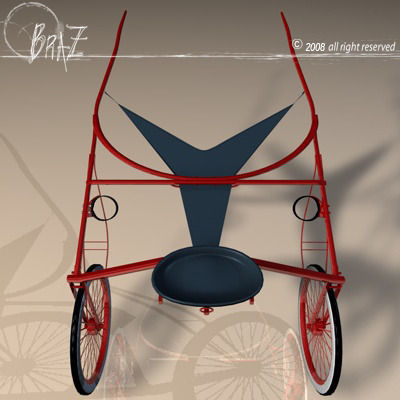 Racing sulky 3D model_8