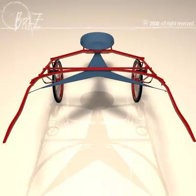 Racing sulky 3D model_0