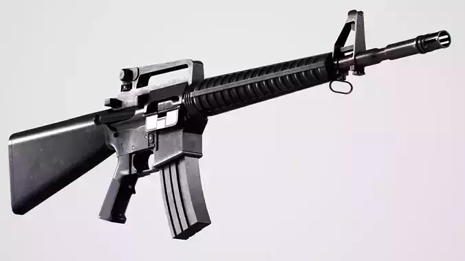 Lowpoly - M16A2 ar rifle Low-poly 3D model