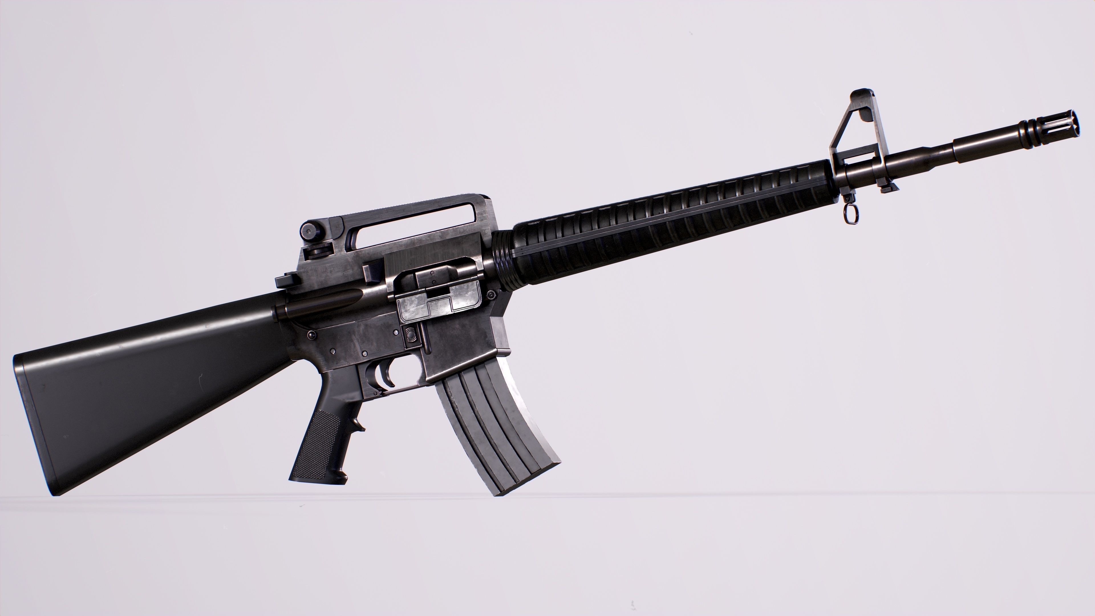 Lowpoly - M16A2 ar rifle Low-poly 3D model_1