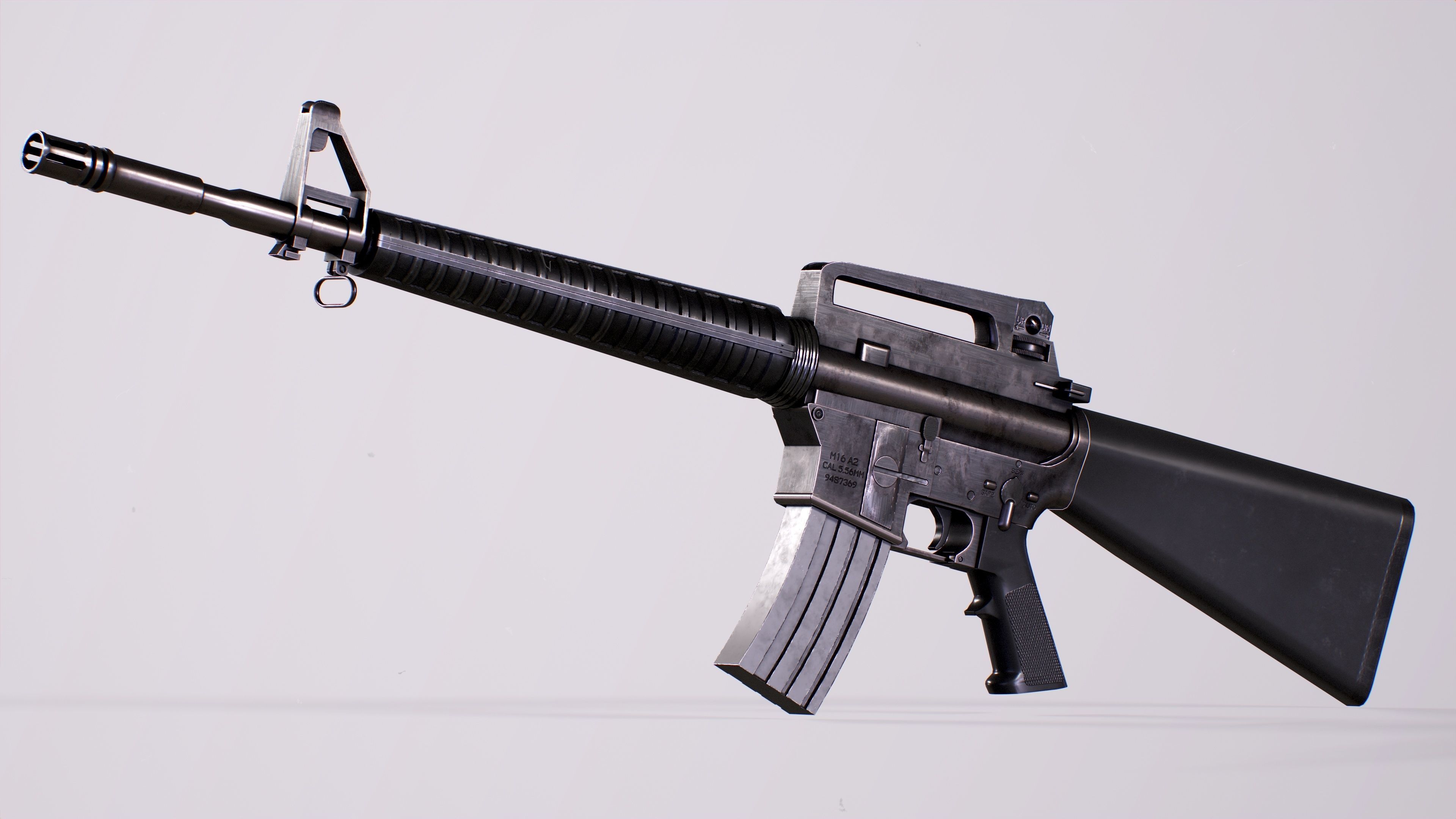 Lowpoly - M16A2 ar rifle Low-poly 3D model_2