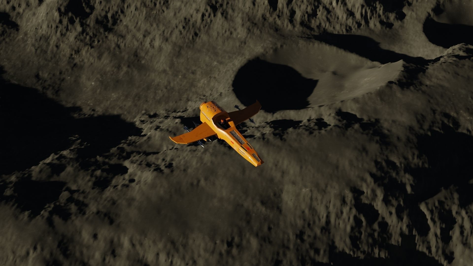 Spaceship 3D model fighter jet Low-poly 3D model_12