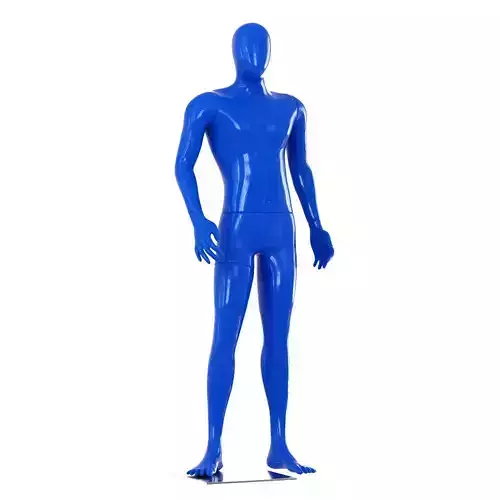 Faceless male blue mannequin 43
