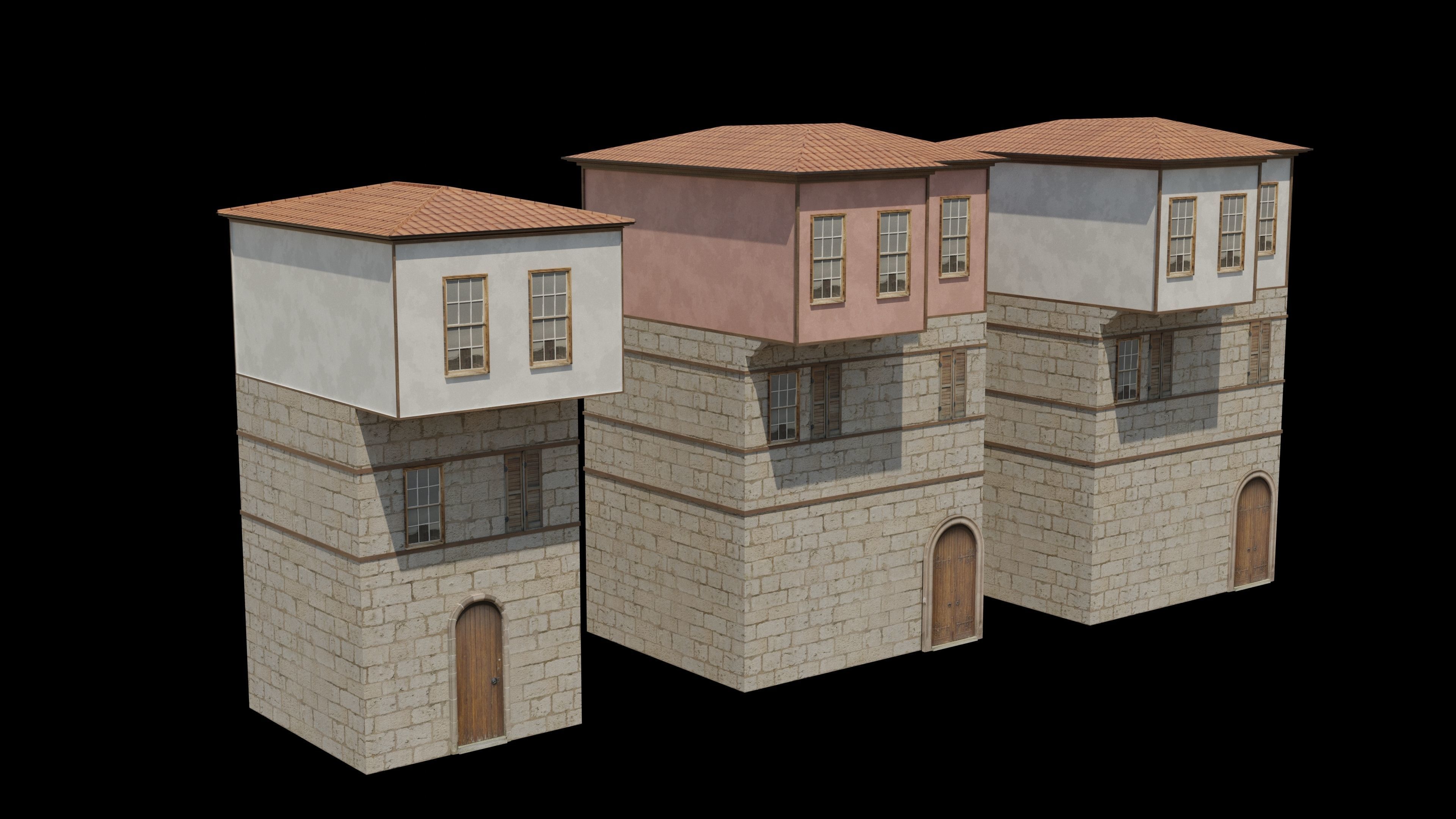Tarsus evleri Low-poly 3D model_2