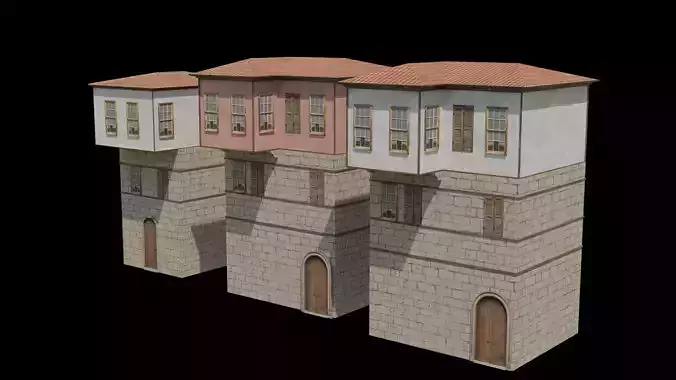Tarsus evleri Low-poly 3D model