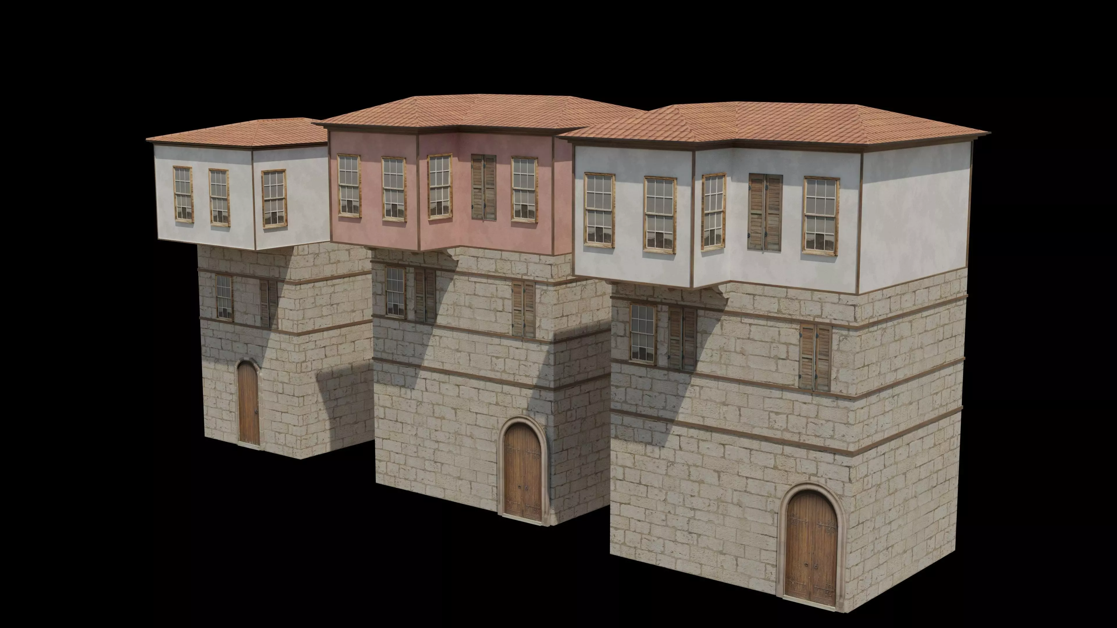 Tarsus evleri Low-poly 3D model_0