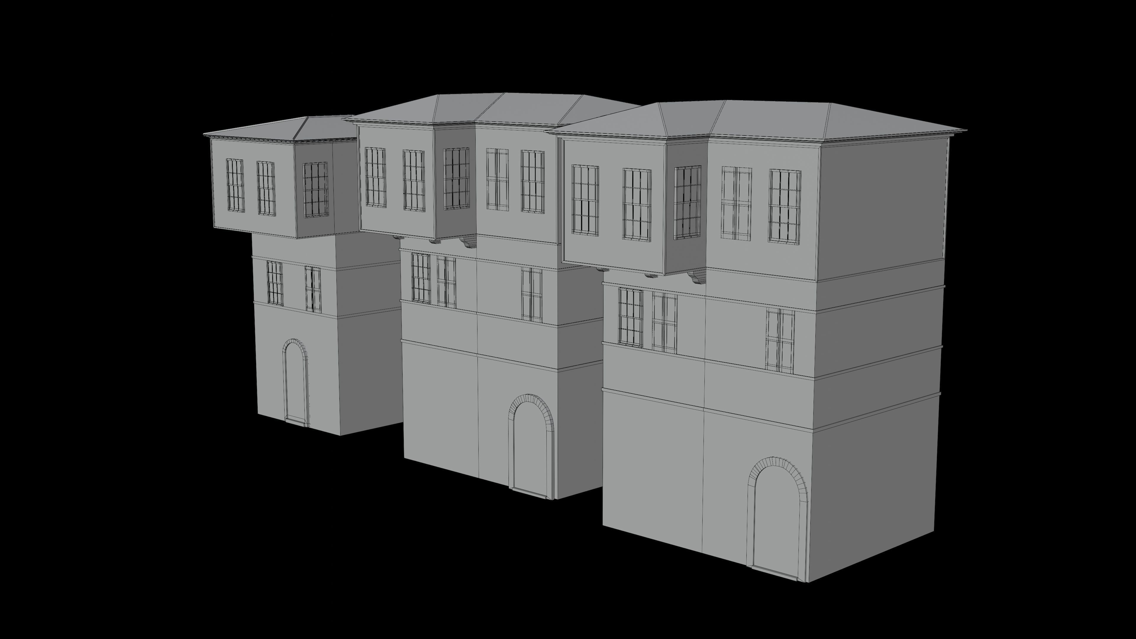 Tarsus evleri Low-poly 3D model_4