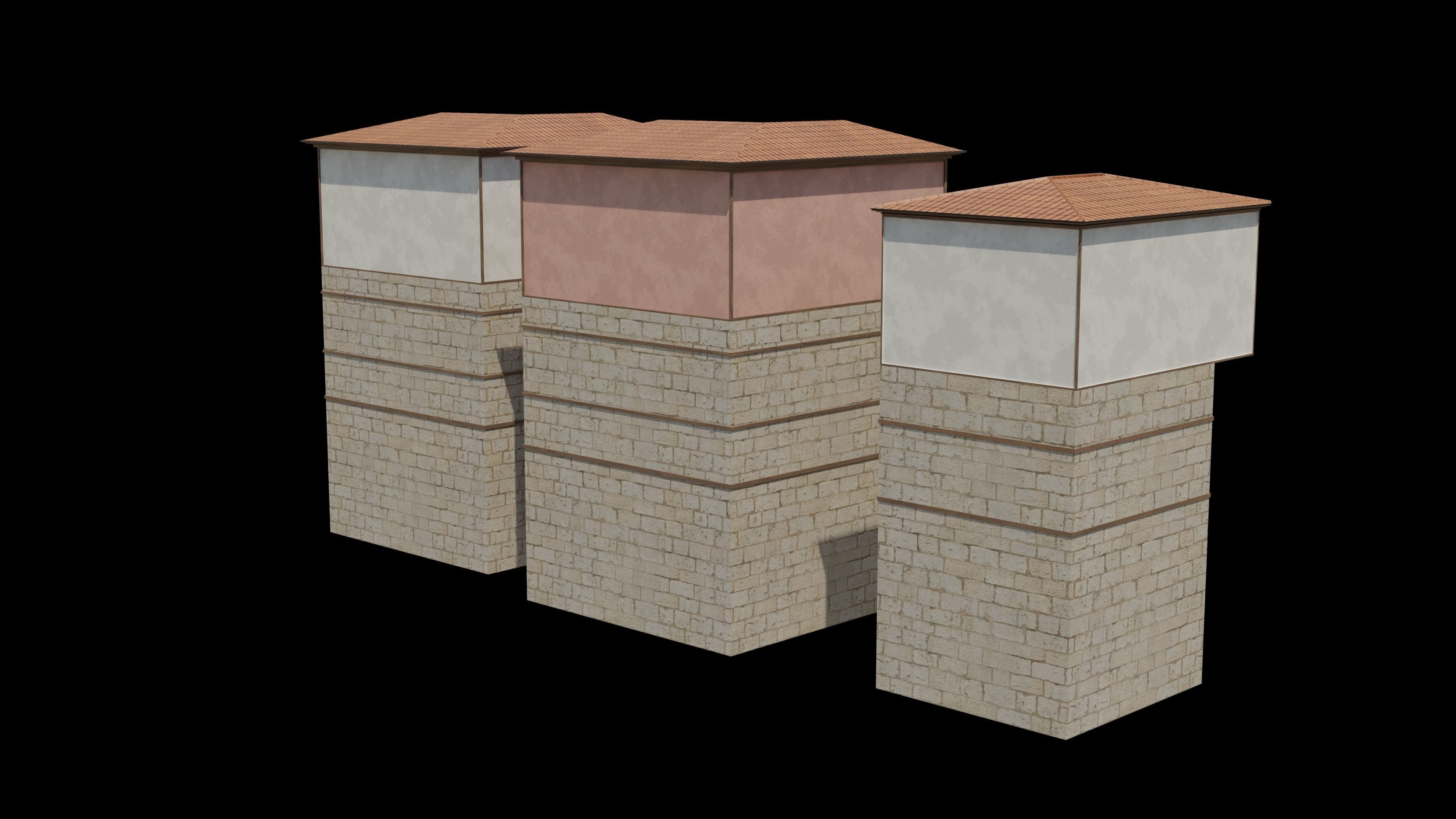 Tarsus evleri Low-poly 3D model_1