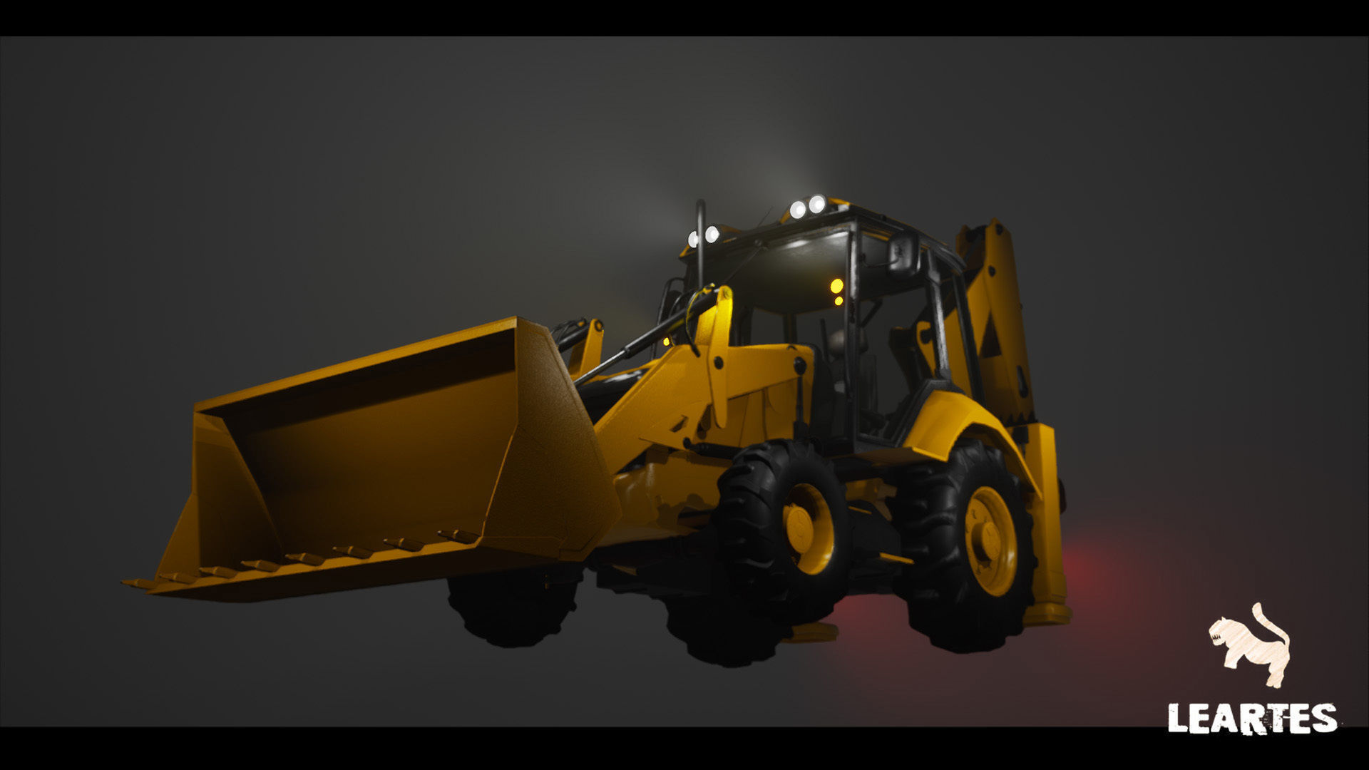 Driveable Animated Excavator Dozer with Material Variations Low-poly 3D model_22