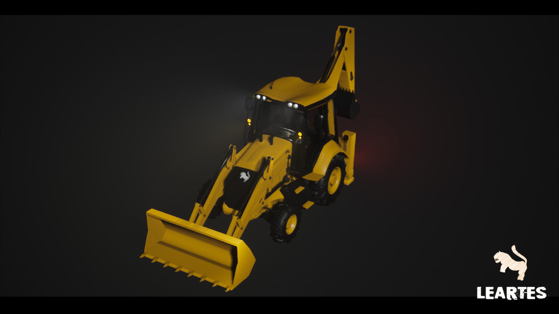Driveable Animated Excavator Dozer with Material Variations Low-poly 3D model_13