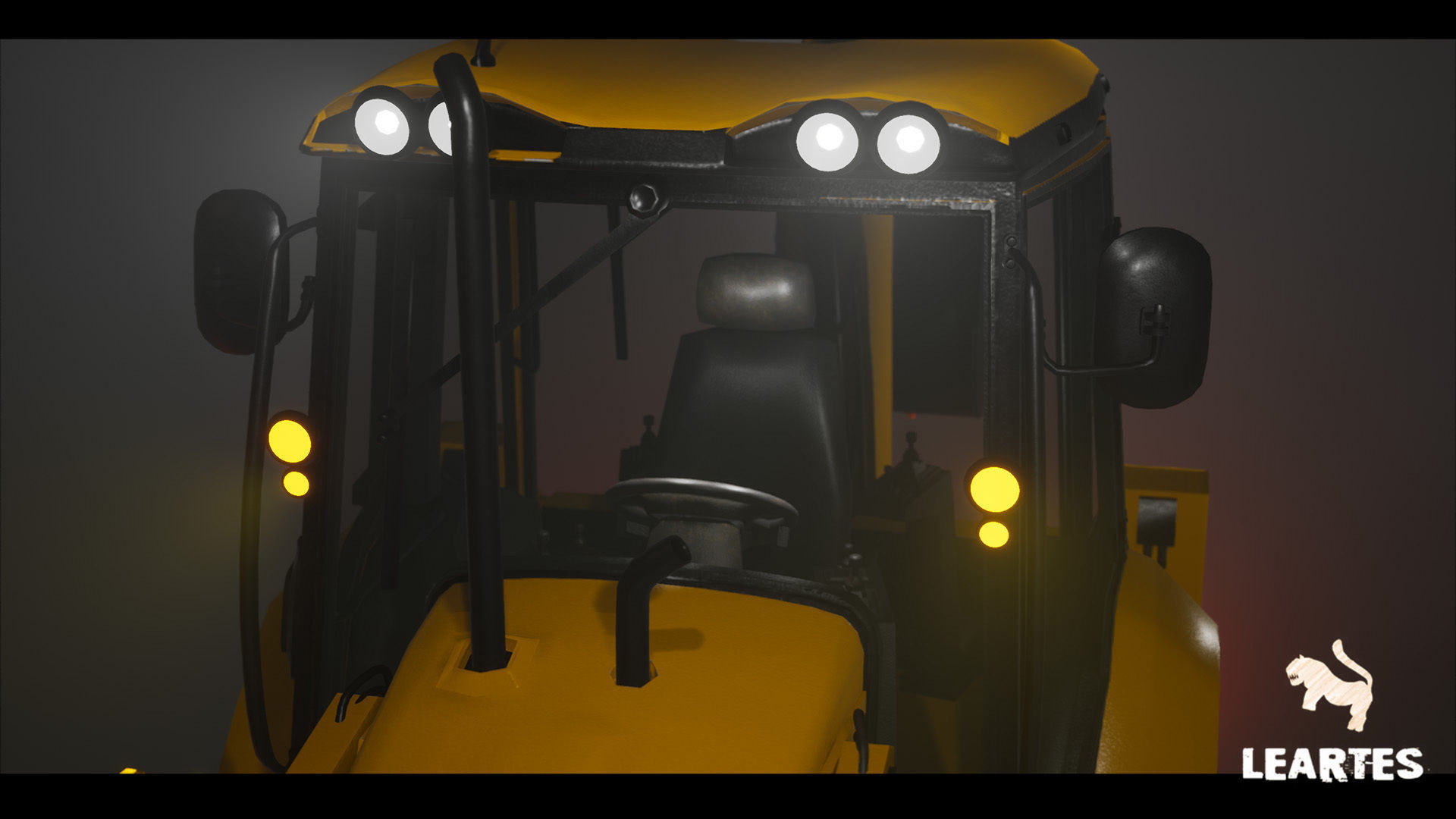 Driveable Animated Excavator Dozer with Material Variations Low-poly 3D model_15