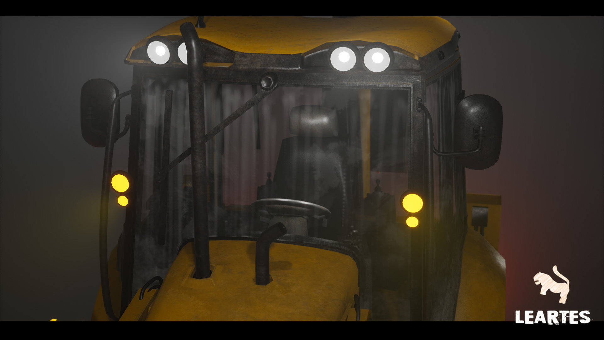 Driveable Animated Excavator Dozer with Material Variations Low-poly 3D model_14