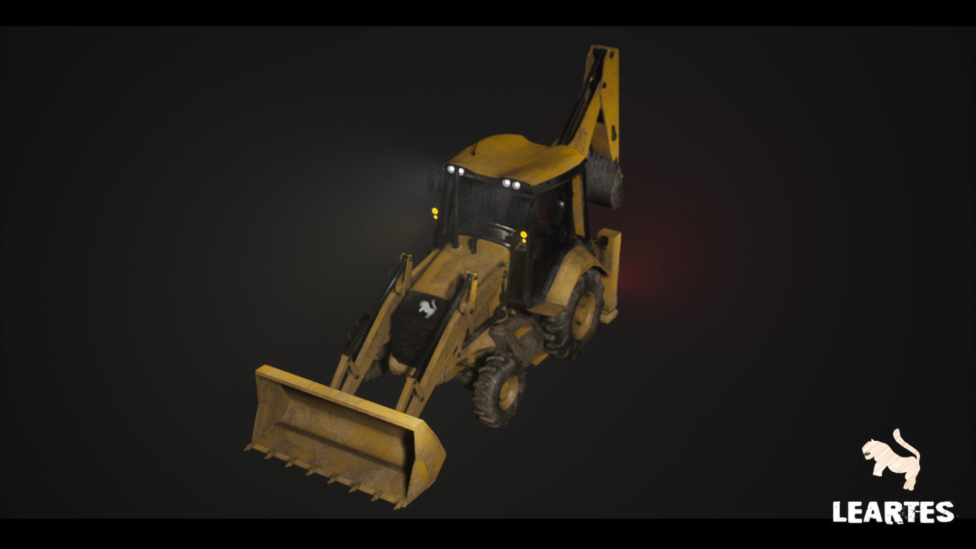 Driveable Animated Excavator Dozer with Material Variations Low-poly 3D model_12