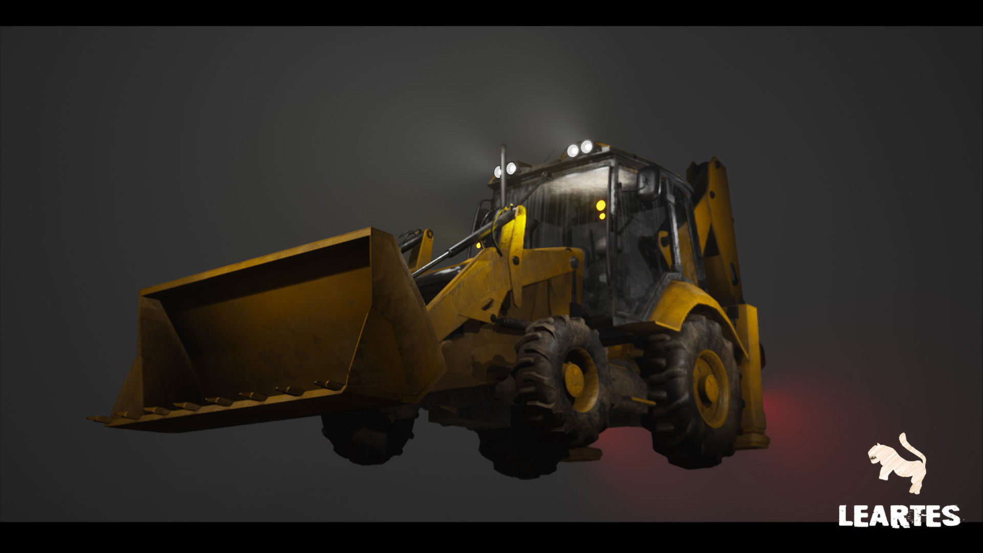Driveable Animated Excavator Dozer with Material Variations Low-poly 3D model_23