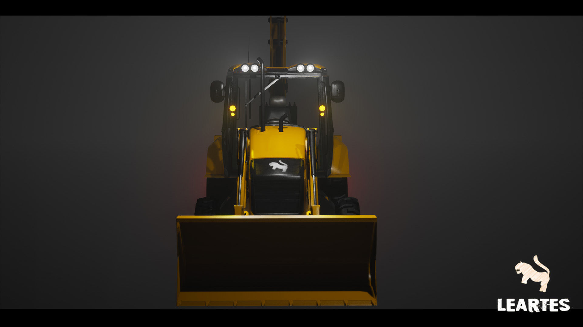 Driveable Animated Excavator Dozer with Material Variations Low-poly 3D model_17