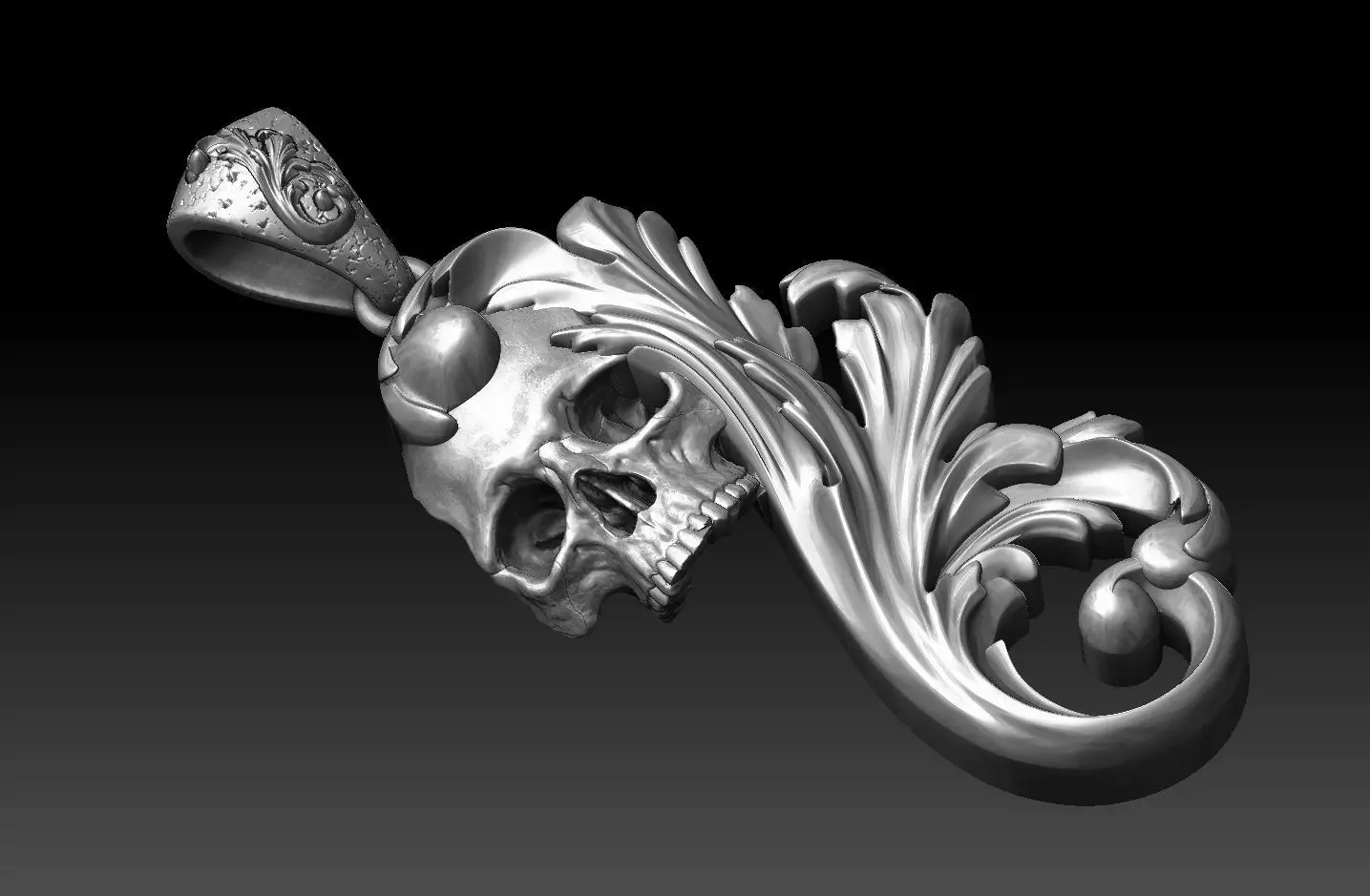 Skull ornamental pendant 3D print model