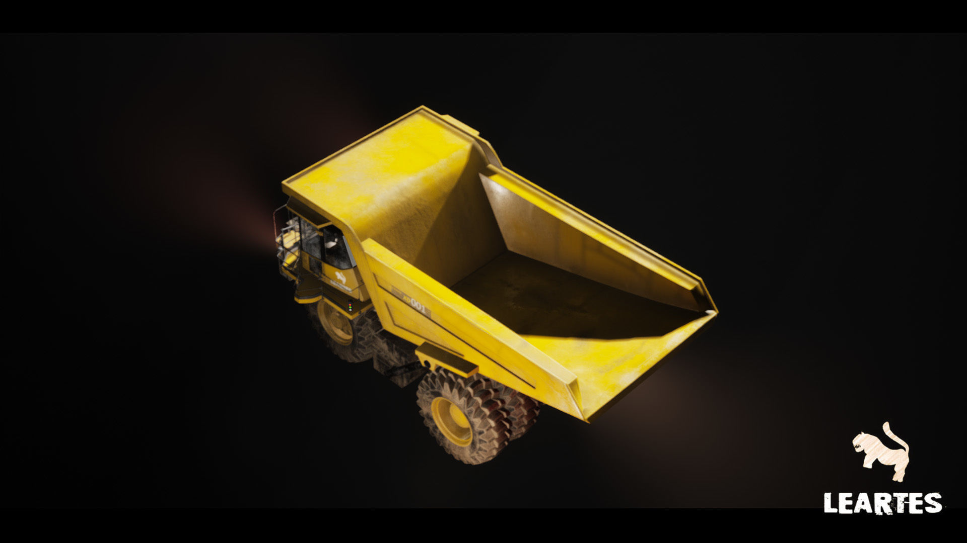 Driveable Animated Construction Truck Low-poly 3D model_14