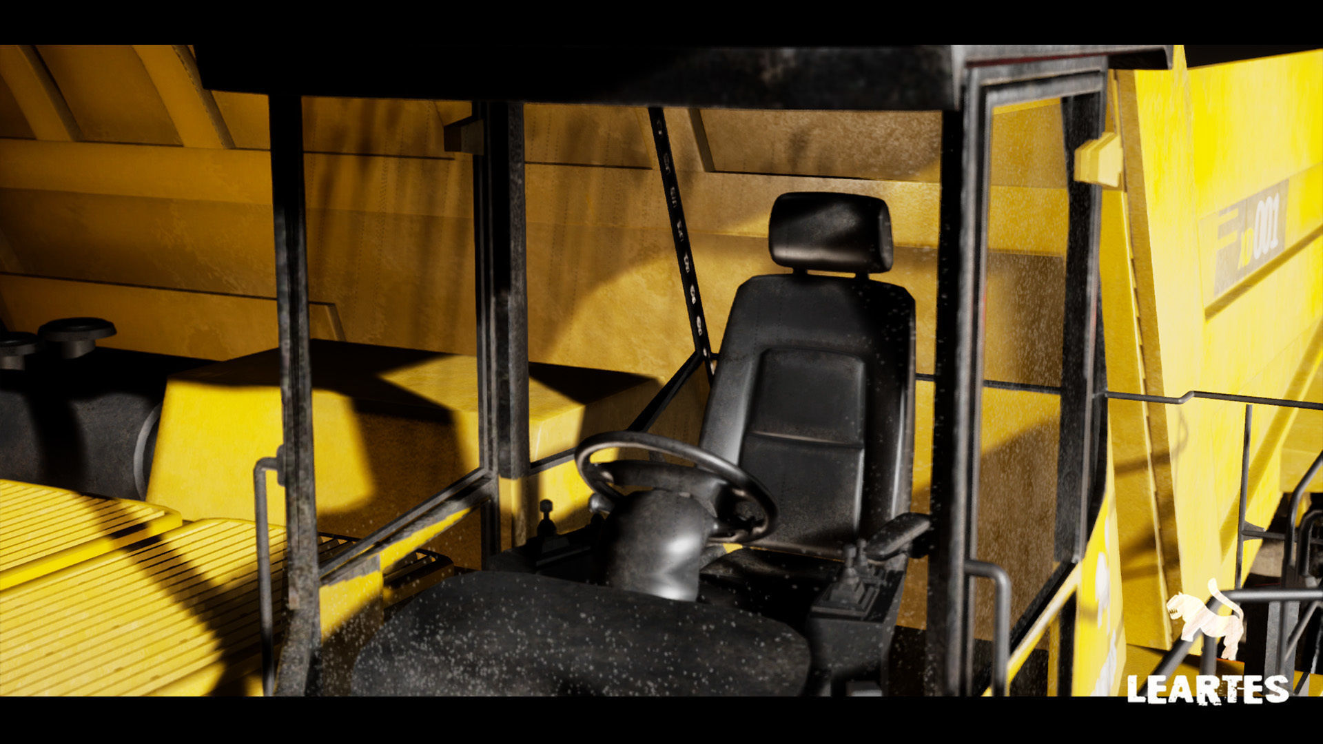 Driveable Animated Construction Truck Low-poly 3D model_23