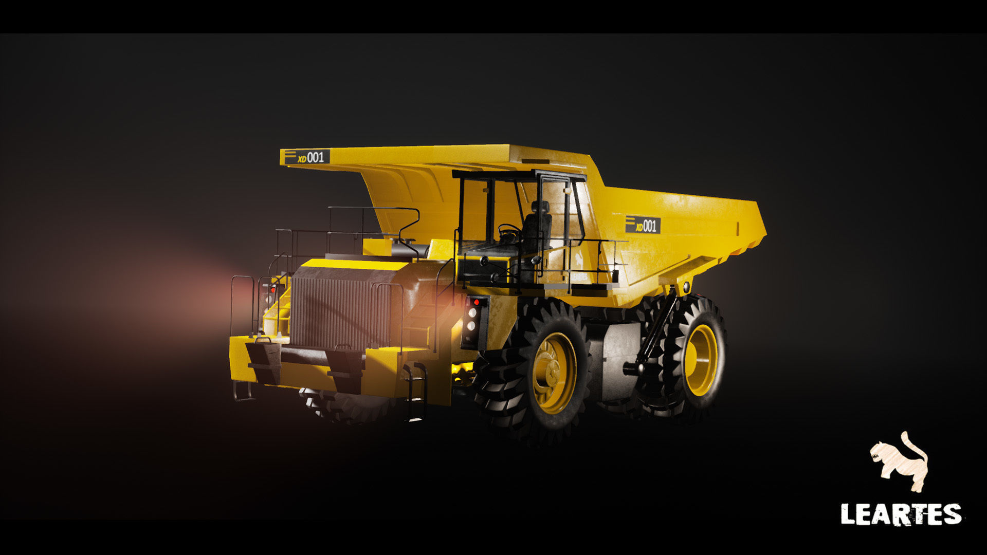 Driveable Animated Construction Truck Low-poly 3D model_21