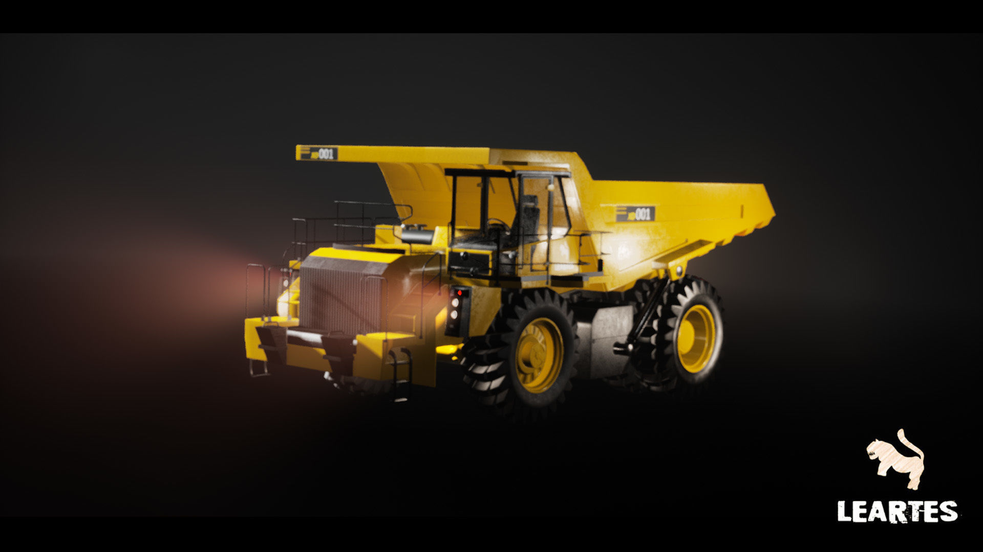Driveable Animated Construction Truck Low-poly 3D model_20