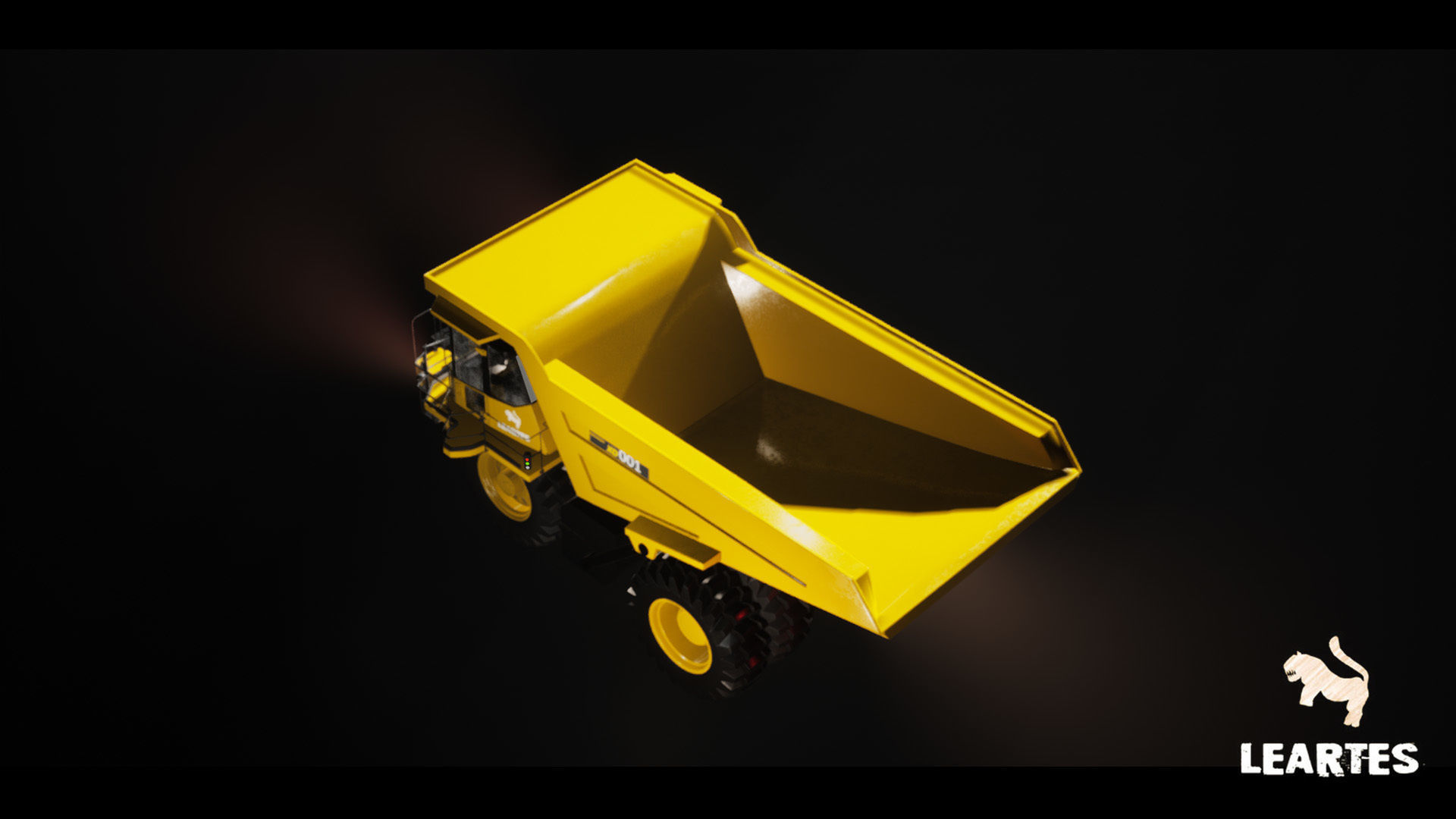 Driveable Animated Construction Truck Low-poly 3D model_11