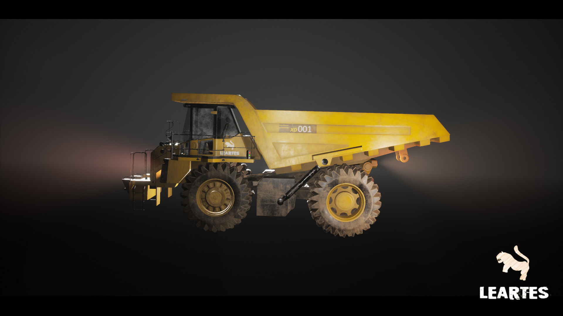 Driveable Animated Construction Truck Low-poly 3D model_13