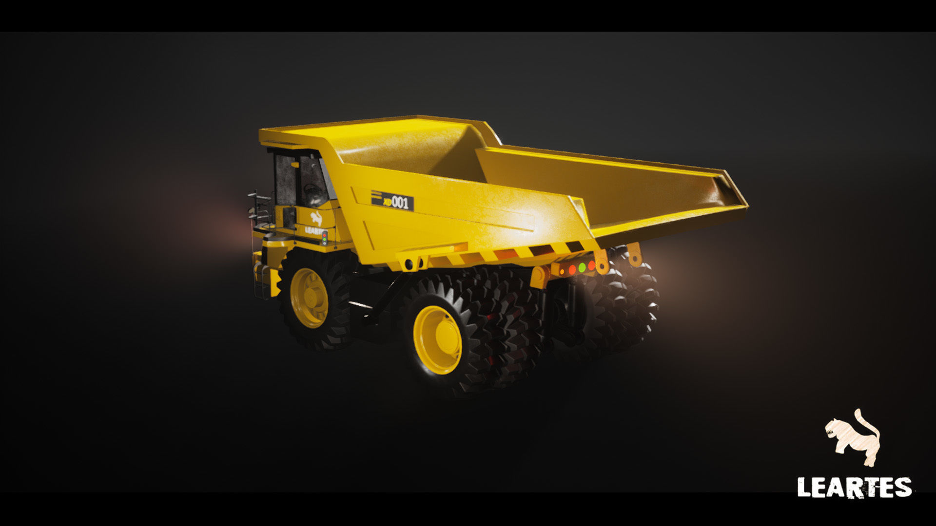 Driveable Animated Construction Truck Low-poly 3D model_12
