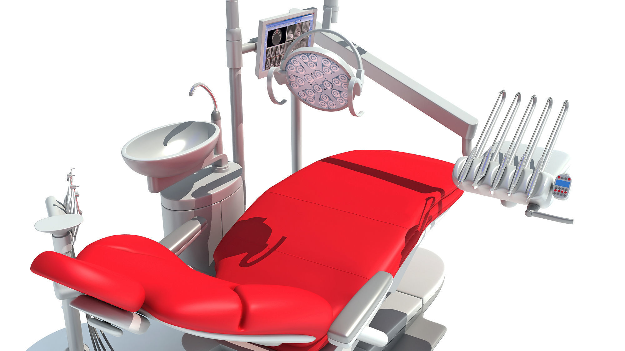 Dental Treatment Station with Chair 3D model_12