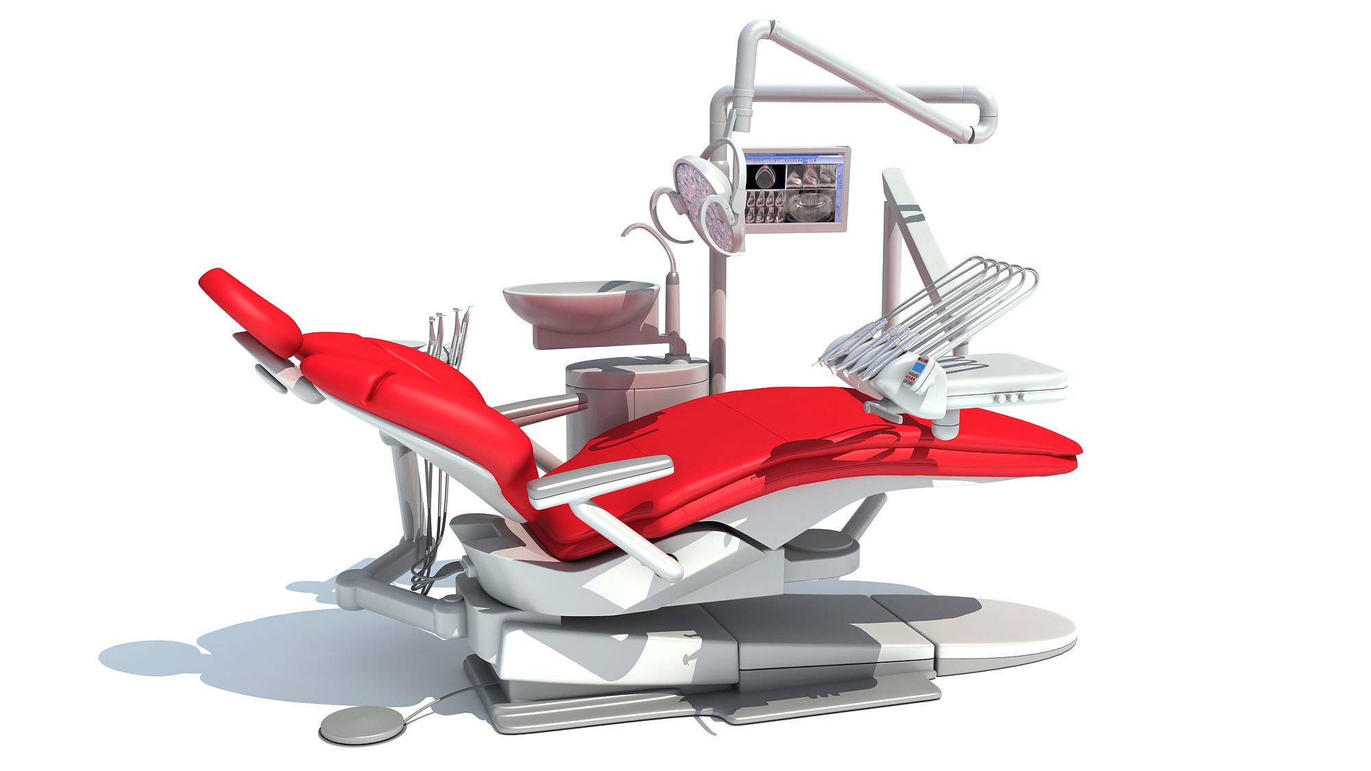 Dental Treatment Station with Chair 3D model_1