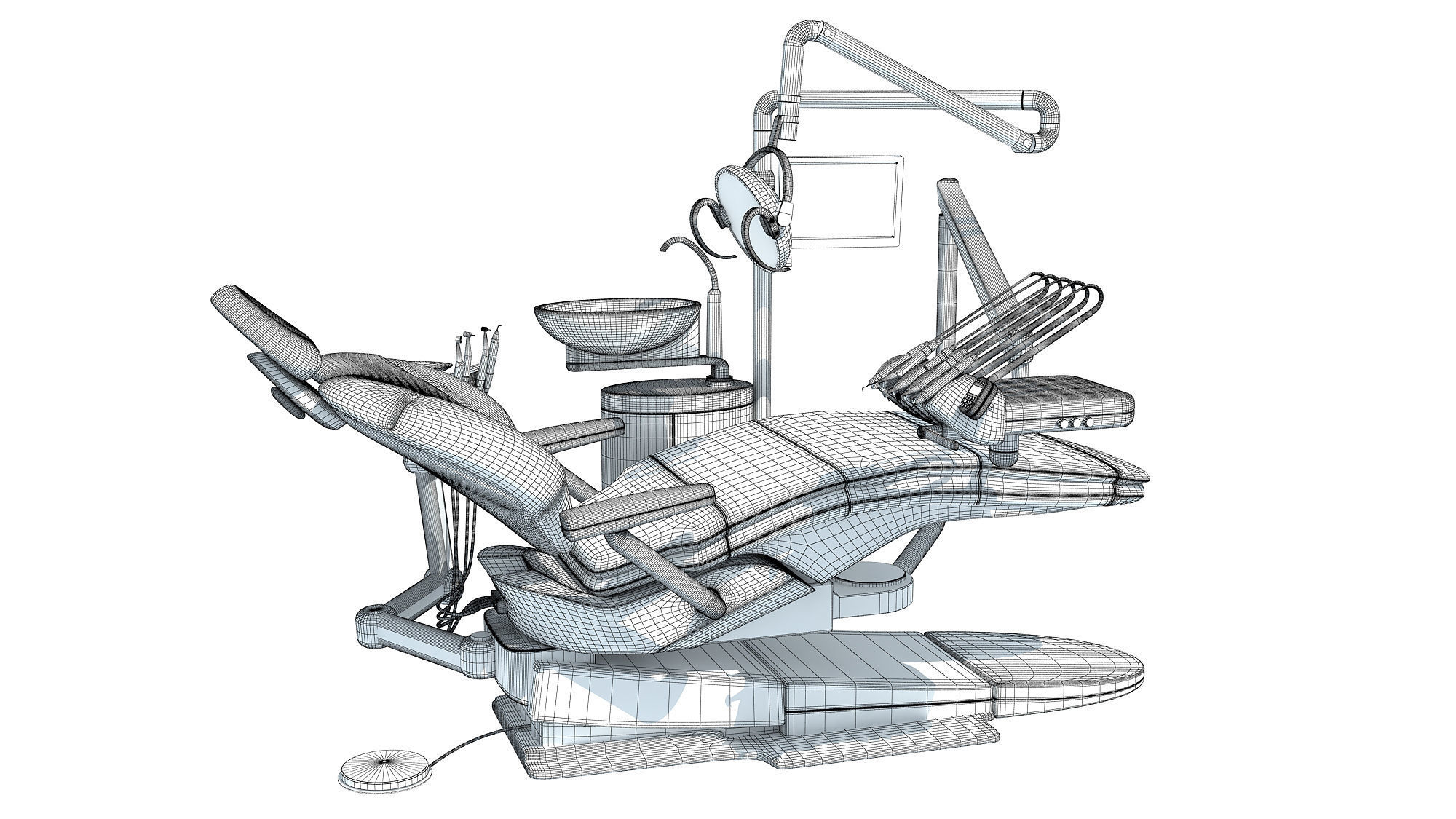Dental Treatment Station with Chair 3D model_13