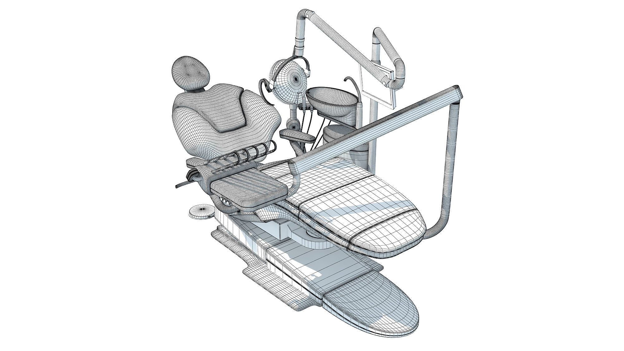 Dental Treatment Station with Chair 3D model_14