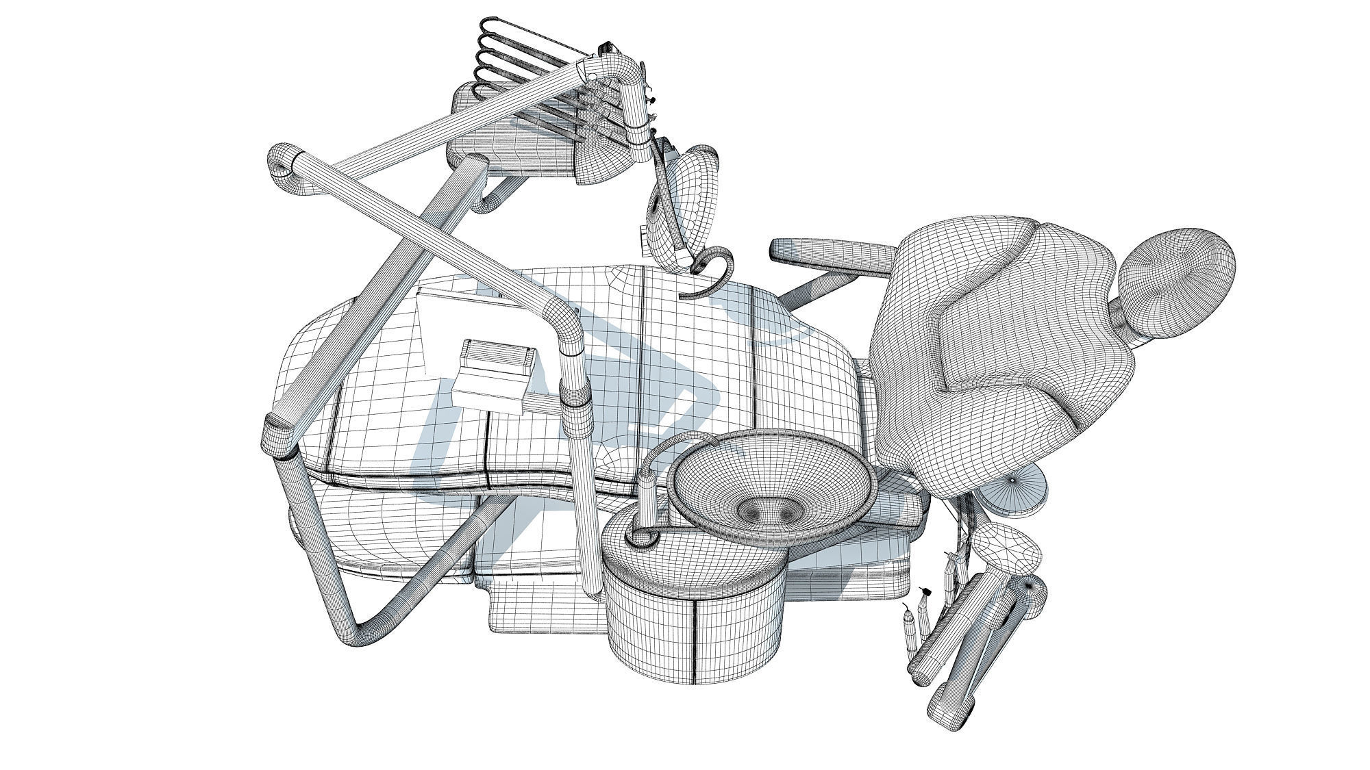 Dental Treatment Station with Chair 3D model_16