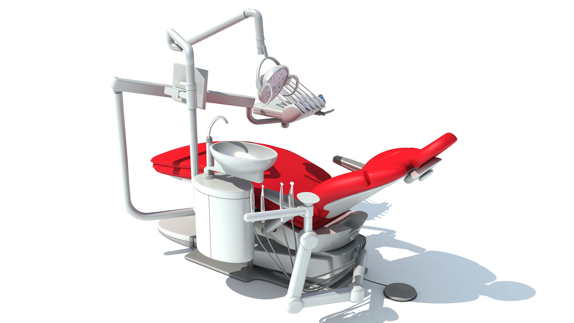 Dental Treatment Station with Chair 3D model_8
