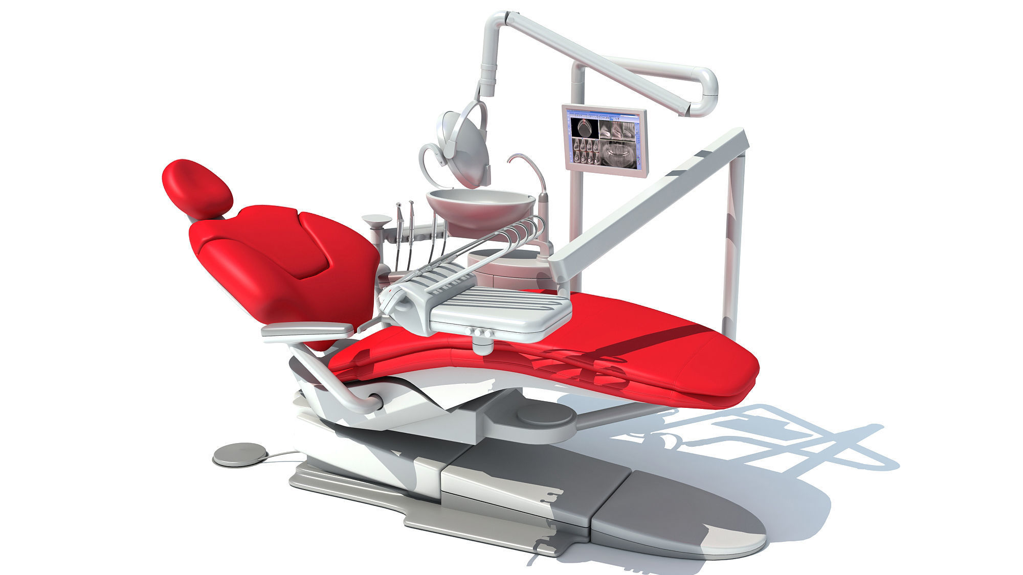 Dental Treatment Station with Chair 3D model_2