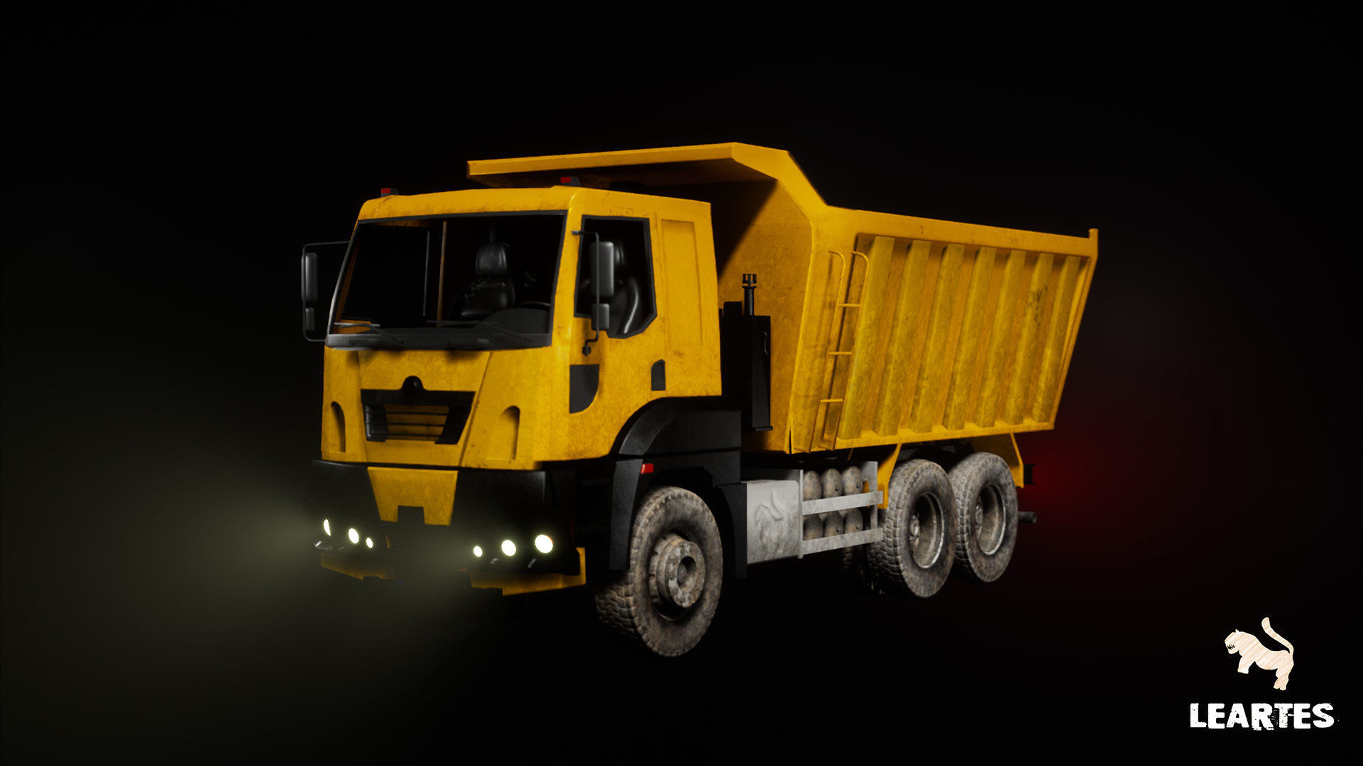 Driveable Animated Construction Vehicles Set of 4 Low-poly 3D model_12
