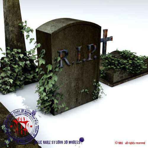gravestone set of gravestones 3D model