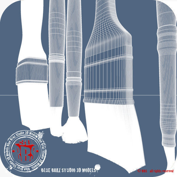 paintbrushes set of paint brushes 3D model_7