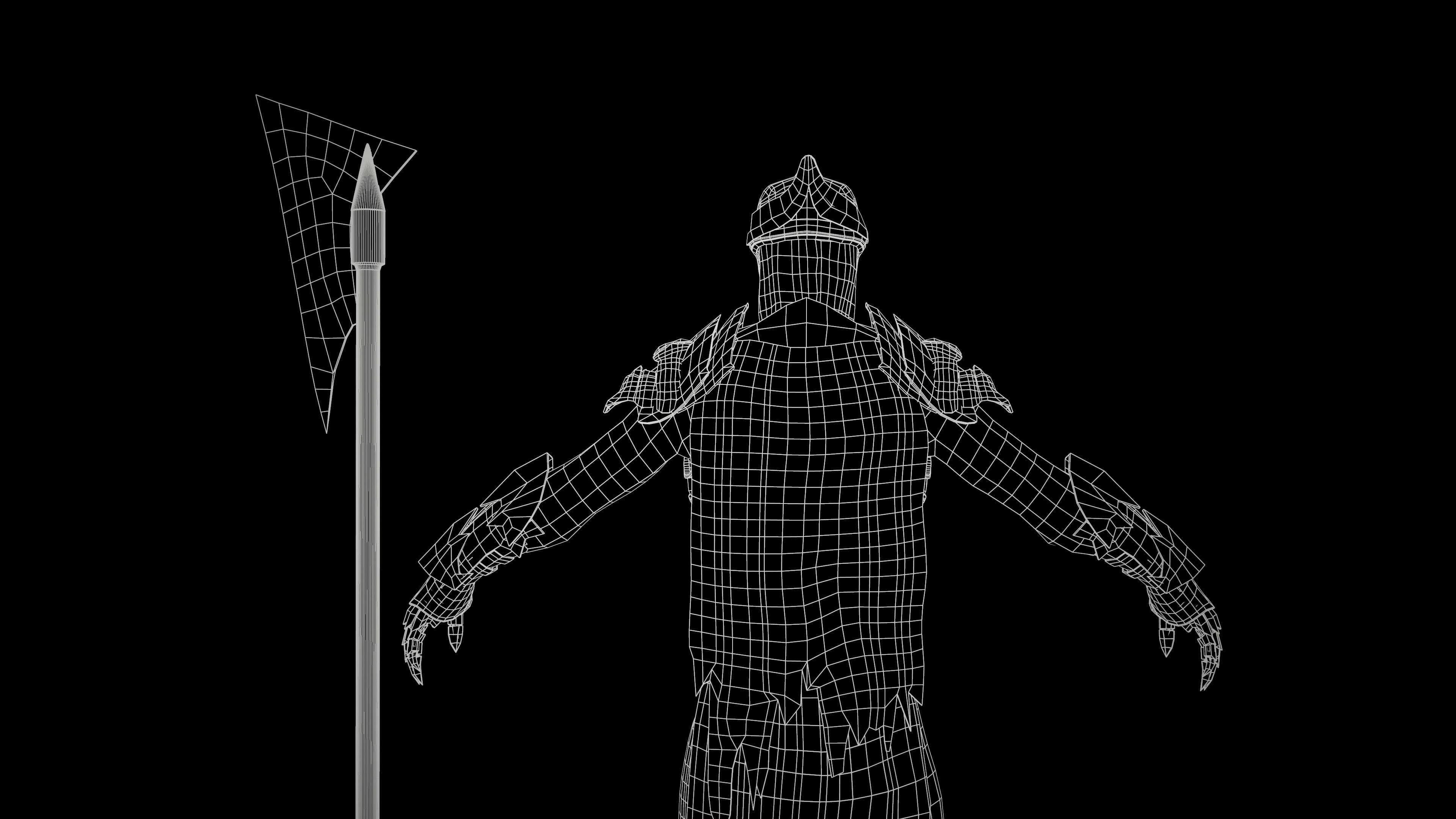 Skeleton Knight RIGGED Low-poly 3D model_31